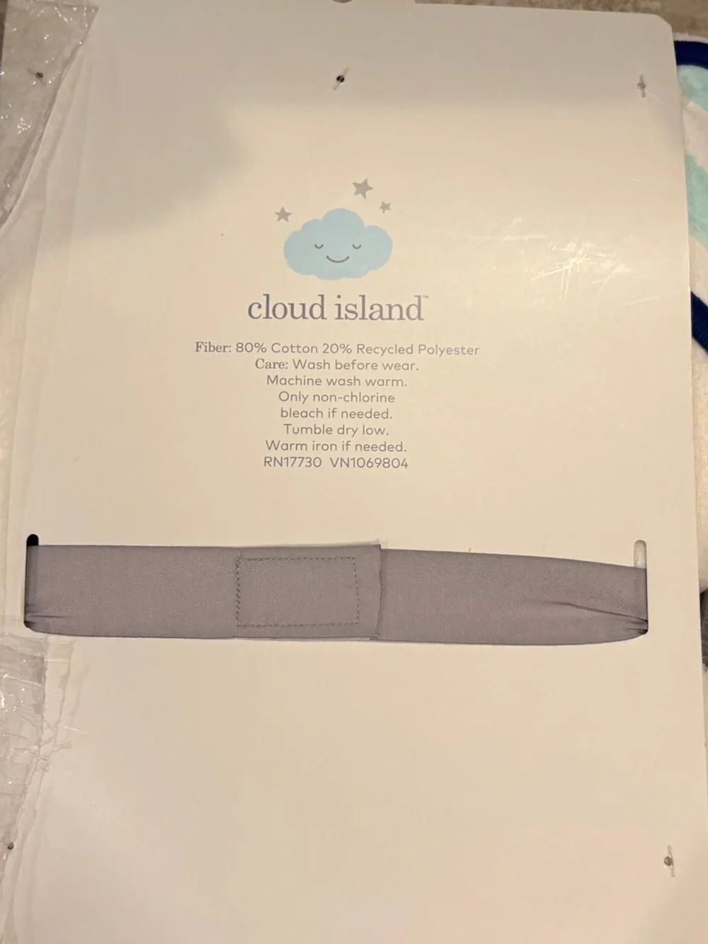 Cloud Island Baby Washcloth & Hooded Towel Set - Blue Whale Stripe